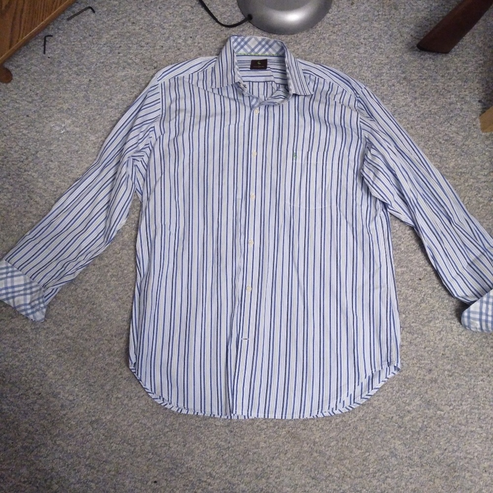 Tailorbyrd White & Blue Dress Shirt